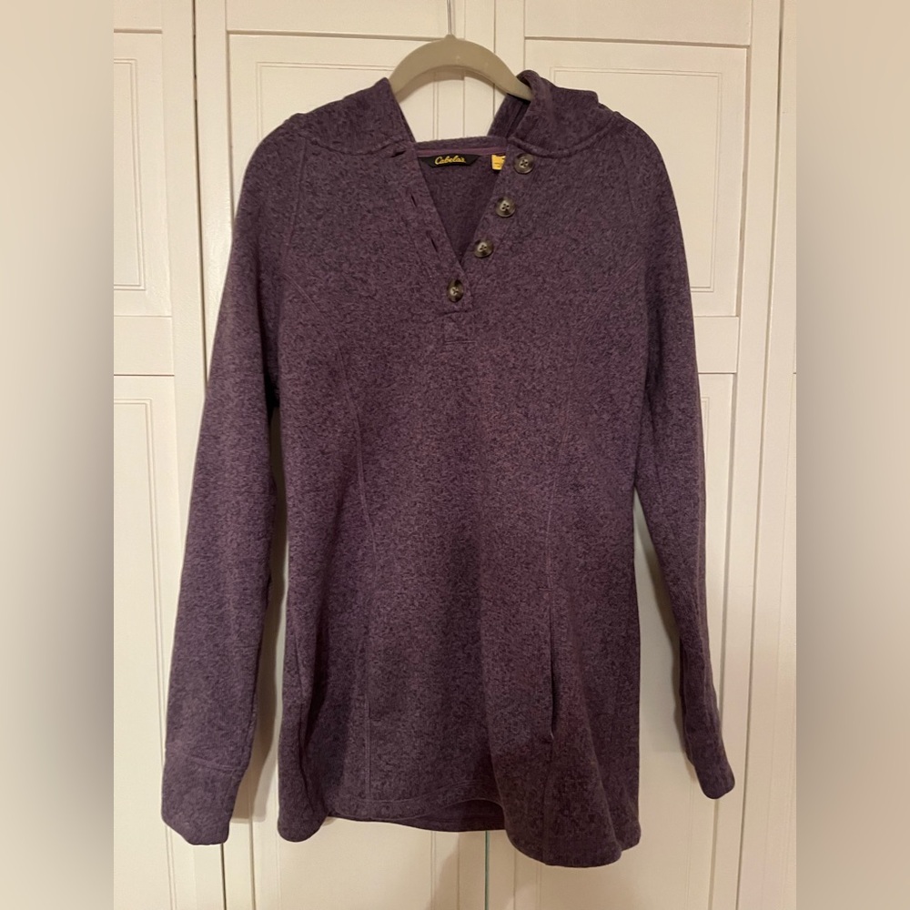 Cabela's Plum Hooded Button-Up Cardigan